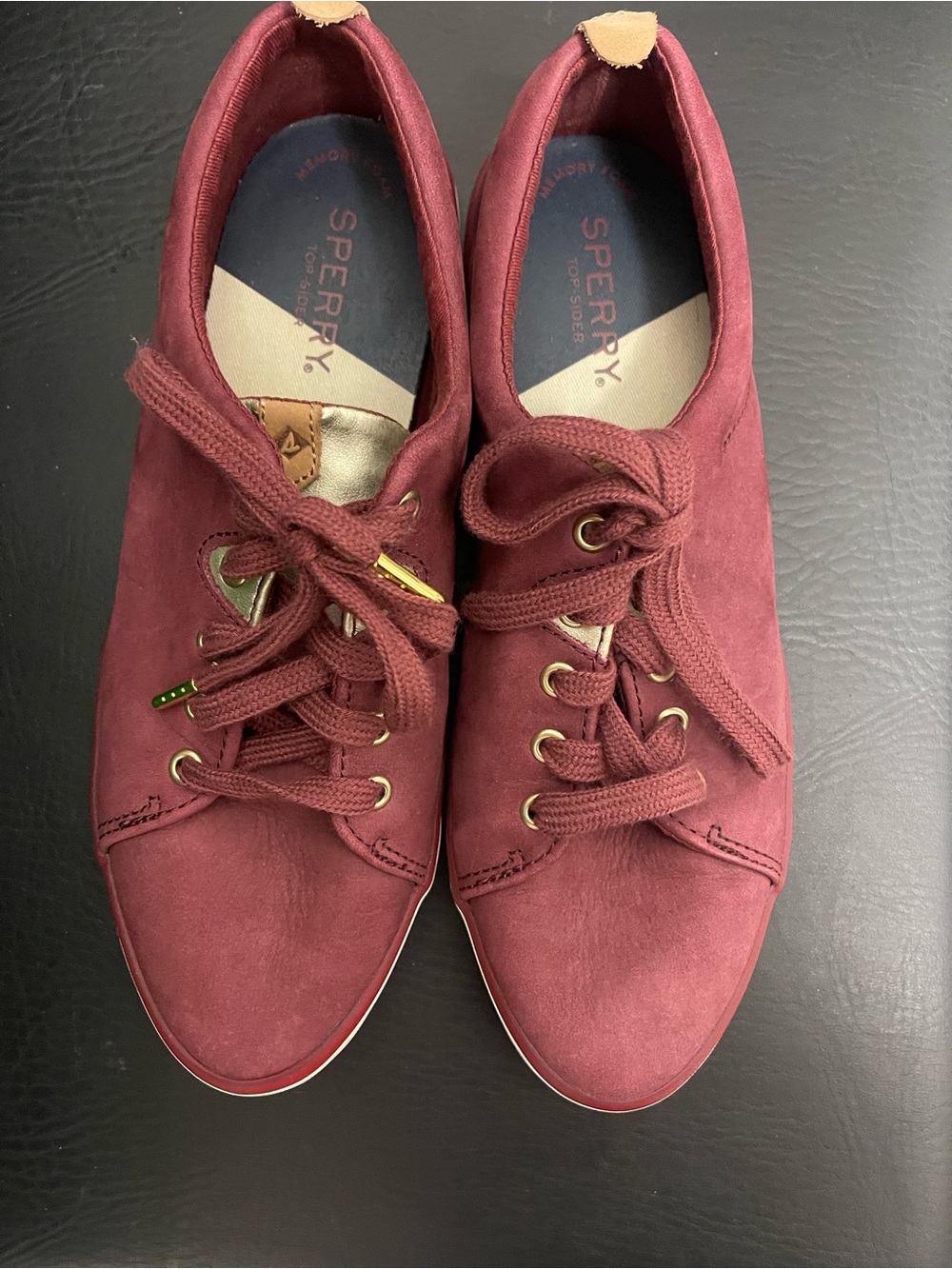 Sperry Women's Burgundy Lace-Up Low Top Sneakers